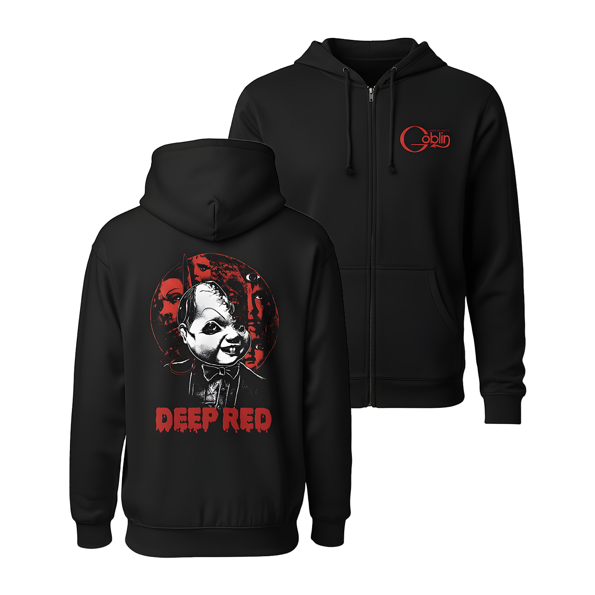 Deep Red Zip Up Hoodie